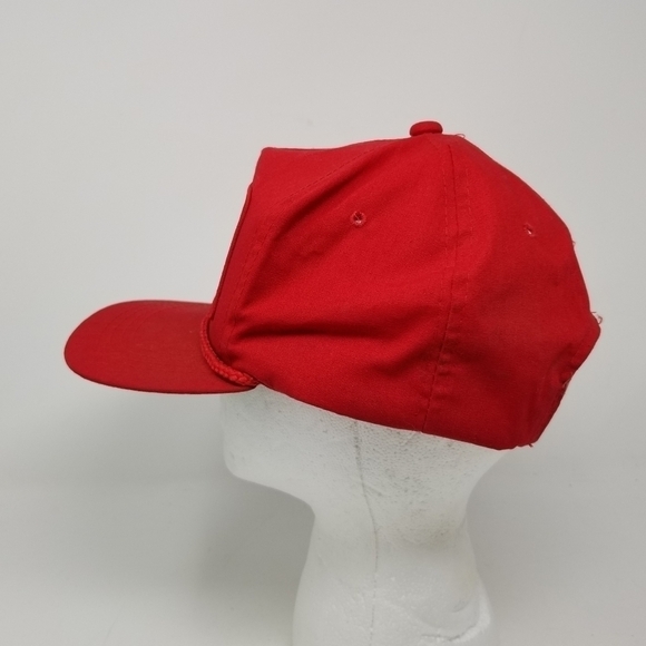 Vintage Grondin Snapback Trucker Hat Rope Patch Mesh Maine Construction Red - Picture 12 of 13
